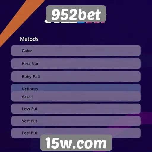 Métodos de pagamento disponíveis na 952bet